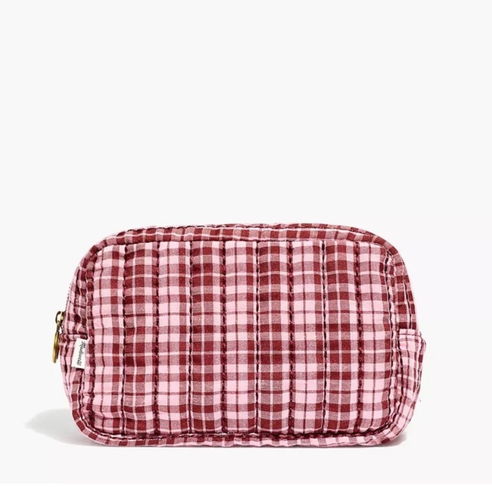 NWT Madewell Small Canvas Zip Pouch Quilted Cotton Bag